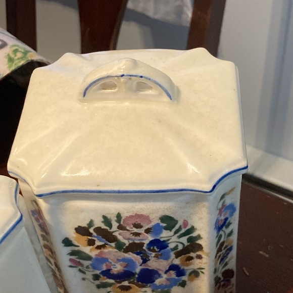 RARE Antique ceramic hand painted canisters from Cecho-Slovakia over 100 yrs old - Picture 9 of 10